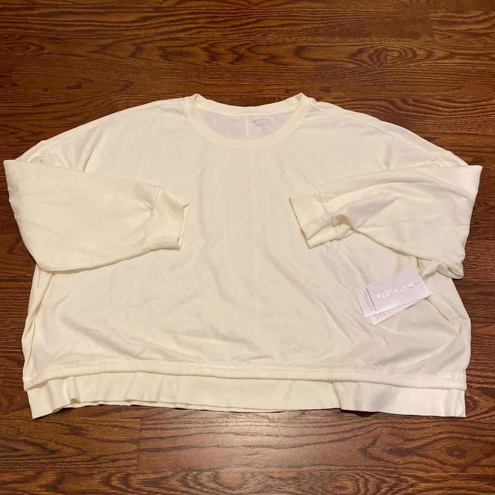 Brand New (NWT) Athleta Sundown Sweatshirt 2.0 in Cream (Size 3X)